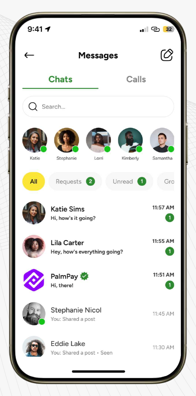 GroCORN chat and messages